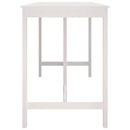 Berkfield Home Beautiful Bar Table White 180x80x110 cm Solid Wood Pine - Size: 180 x 80 x 110 cm - thumbnail 4