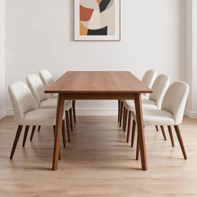 London Boutique 6PCS Modern Dining Chairs Kitchen Chairs Upholstered Accent Chairs in Off-White - image 1