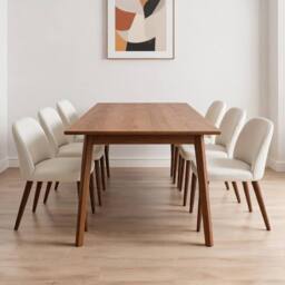 London Boutique 6PCS Modern Dining Chairs Kitchen Chairs Upholstered Accent Chairs in Off-White - thumbnail 1