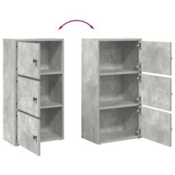 Berkfield Home Bookcase Concrete Grey 40x24x77 cm Engineered Wood - Size: 40 x 24 x 77 cm - thumbnail 8