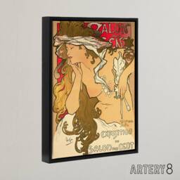 "Artery8 Mucha Salon Des Cent Art Nouveau Framed Canvas Wall Art Print - Size: W12"" x H16""" - thumbnail 2