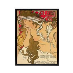 "Artery8 Mucha Salon Des Cent Art Nouveau Framed Canvas Wall Art Print - Size: W12"" x H16""" - thumbnail 1