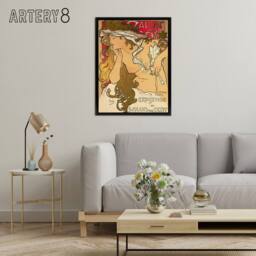 "Artery8 Mucha Salon Des Cent Art Nouveau Framed Canvas Wall Art Print - Size: W12"" x H16""" - thumbnail 3