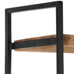Berkfield Home 4-Tier Bookcase 124x30x180 cm Rough Mango Wood in Brown - Size: 124 x 30 x 180 cm - thumbnail 6