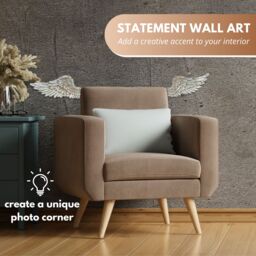 Marco Paul 2pc Silver Angel Wings Wall Ornament - thumbnail 5
