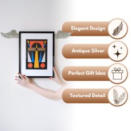 Marco Paul 2pc Silver Angel Wings Wall Ornament - thumbnail 4