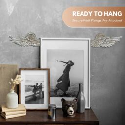 Marco Paul 2pc Silver Angel Wings Wall Ornament - thumbnail 8