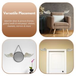 Marco Paul 2pc Silver Angel Wings Wall Ornament - thumbnail 6
