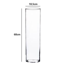 simpa XL Floor Standing Clear Glass Cylinder Vase - thumbnail 2