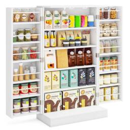 Costway 104 cm Tall Kitchen Pantry Cabinet Cupboard Storage Cabinet in White
