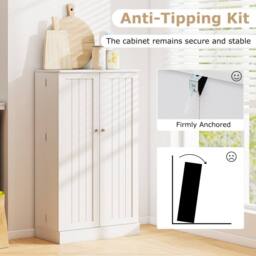 Costway 104 cm Tall Kitchen Pantry Cabinet Cupboard Storage Cabinet in White - thumbnail 6