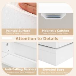 Costway 104 cm Tall Kitchen Pantry Cabinet Cupboard Storage Cabinet in White - thumbnail 8