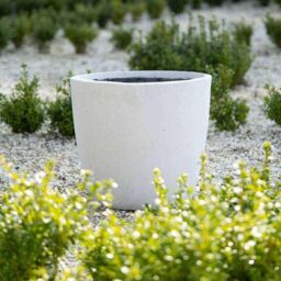 Primrose White Handmade Egg Shape Fiberstone Indoor Outdoor Planter 36cm - thumbnail 2