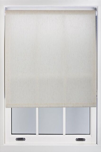 Furnished Men's Natural Beige Linen Roller Blinds - Trimmable Window Shade for Home & Office - Size: 60 cm width x 165 cm drop - image 1