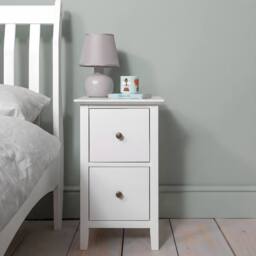 Nöa and Nani Asora Bedside 2 Drawer Cabinet Nightstand Side Table Wooden in White - thumbnail 3