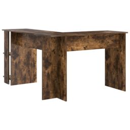 Berkfield Home Corner Desk with Storage Smoked Oak 140x113, 5x75cm in Brown - Size: 5x75 cm - thumbnail 6