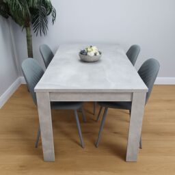 KOSY KOALA Wooden Grey Dining Table Set with 4 Grey Chairs Modern Rectangle Dining Room Furniture in Brown - thumbnail 2
