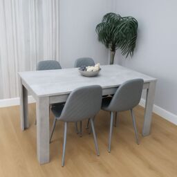 KOSY KOALA Wooden Grey Dining Table Set with 4 Grey Chairs Modern Rectangle Dining Room Furniture in Brown - thumbnail 1