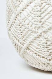 Homescapes Macrame Knitted Pouffe 40 x 50 cm in Natural - thumbnail 4
