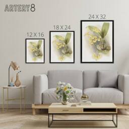 "Artery8 Frederick Sander Turtle Shell Orchid Flowers Framed Canvas Art Print - Size: W24"" x H32""" - thumbnail 4