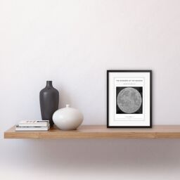 Artery8 Wall Art Print Wonders of the Heavens Duncan Bradford Telescopic View of Moon Full Antique Telescopic Classic Artwork Framed 9X7 Inch - thumbnail 2