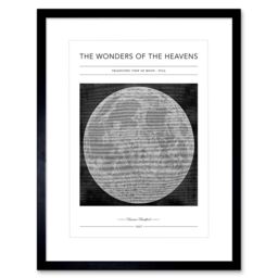 Artery8 Wall Art Print Wonders of the Heavens Duncan Bradford Telescopic View of Moon Full Antique Telescopic Classic Artwork Framed 9X7 Inch - thumbnail 1