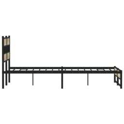 Berkfield Home Metal Bed Frame without Mattress Sonoma Oak 140x200 cm in Brown - thumbnail 5