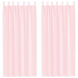 Berkfield Home Voile Curtains with Rod Pockets 2 pcs Light Pink - thumbnail 2