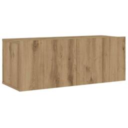 Berkfield Home Wall Mounted TV cabinets 3 pcs Artisan Oak Engineered Wood in Brown - thumbnail 6