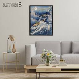"Artery8 Samurai Yoshida Shoin Headed To Black Ships Framed Canvas Wall Art Print in Blue - Size: W12"" x H16""" - thumbnail 3