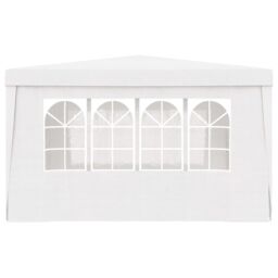 Berkfield Home Professional Party Tent with Side Walls 4x4 m White 90 g/m? - thumbnail 4
