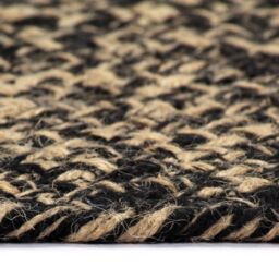 Berkfield Home Handmade Rug Jute Black & Brown 210 cm - Size: 100 cm diameter - thumbnail 3