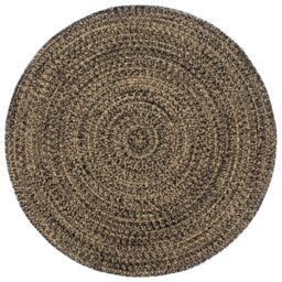 Berkfield Home Handmade Rug Jute Black & Brown 210 cm - Size: 100 cm diameter - thumbnail 1