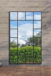 "MirrorOutlet Black Modern Wall & Leaner Garden Mirror 71""x 43"" 180x110cm - Size: 1 Pack" - thumbnail 1