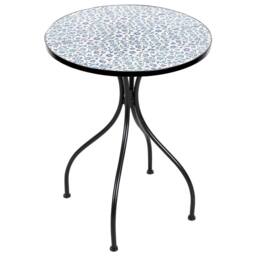 Wyld and Coco Black Metal Bistro Set 2 Foldable Table and Chairs Ceramic Floral - thumbnail 8