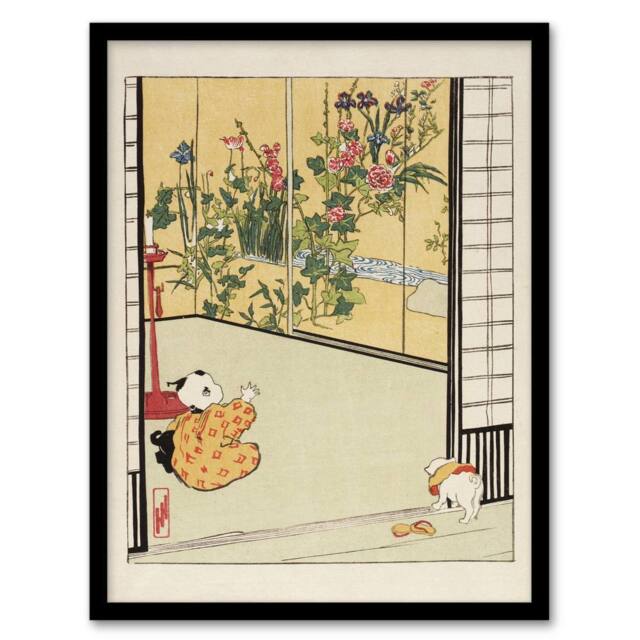 Artery8 Helen Hyde Japanese Home Interior Decoration Framed Wall Art Print - Size: A4 - image 1