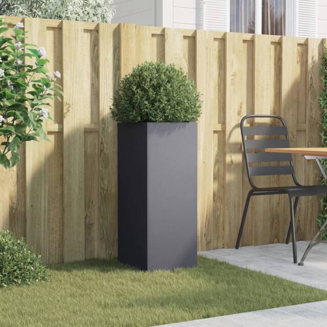 Berkfield Home Planter Anthracite 32x29x75 cm Steel in Charcoal - Size: 32 x 29 x 75 cm - image 1