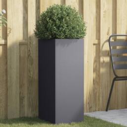 Berkfield Home Planter Anthracite 32x29x75 cm Steel in Charcoal - Size: 32 x 29 x 75 cm - thumbnail 2