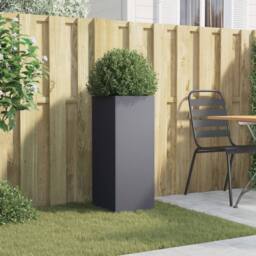 Berkfield Home Planter Anthracite 32x29x75 cm Steel in Charcoal - Size: 32 x 29 x 75 cm - thumbnail 1