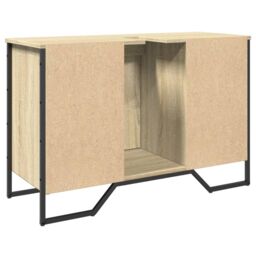 Berkfield Home Bathroom Sink Cabinet Sonoma Oak 91x35x60 cm Engineered Wood - Size: 91 x 35 x 60 cm - thumbnail 6
