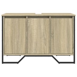 Berkfield Home Bathroom Sink Cabinet Sonoma Oak 91x35x60 cm Engineered Wood - Size: 91 x 35 x 60 cm - thumbnail 4