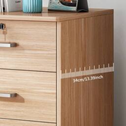 EONLION Office 3 Drawer Rolling File Cabinet in Brown - Size: 100 cm - thumbnail 4