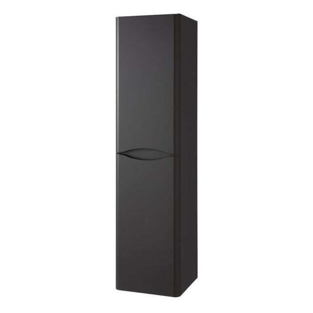Clifton Matt Graphite Wall Hung 2 Door Tall Storage Unit 35cm Wide x 33cm Deep in Dark Grey - Size: 35 cm Wide x 33 cm Deep - image 1