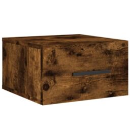 Berkfield Home Wall-mounted Bedside Cabinet Smoked Oak 35x35x20 cm in Brown - Size: 35 x 35 x 20 cm - thumbnail 2