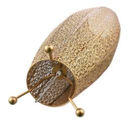 Happy Homewares Traditional & Ornate Floral Moroccan Floor Lamp in Satin Gold - thumbnail 4