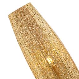 Happy Homewares Traditional & Ornate Floral Moroccan Floor Lamp in Satin Gold - thumbnail 5