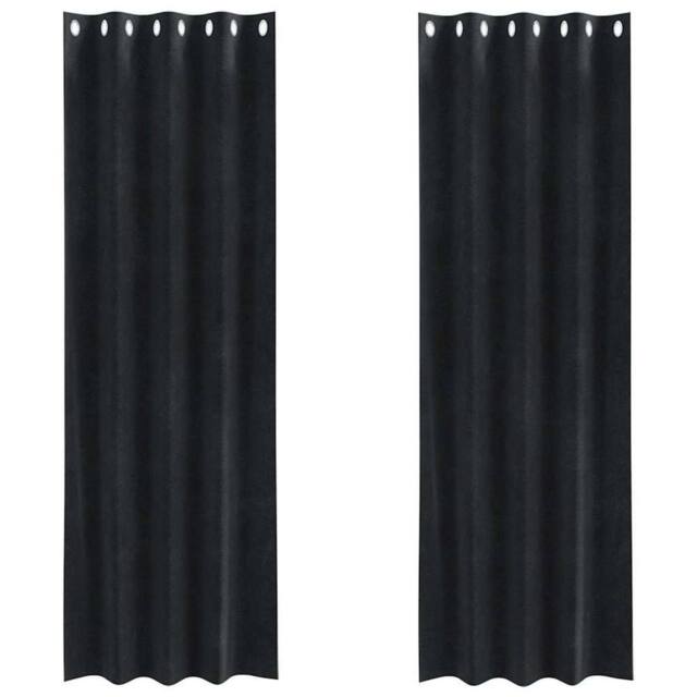 Berkfield Home Blackout Curtains with Eyelets 2 pcs Black Velvet - image 1