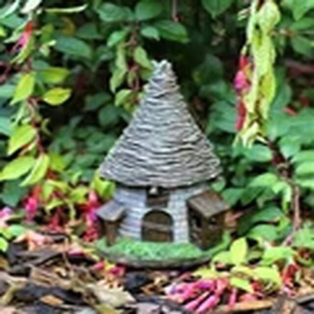 EONLION DS5752WG Solar Garden Ornament Fairy House Pixie Lawn Decoration in Brown - image 1
