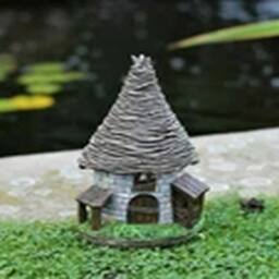 EONLION DS5752WG Solar Garden Ornament Fairy House Pixie Lawn Decoration in Brown - thumbnail 2