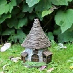 EONLION DS5752WG Solar Garden Ornament Fairy House Pixie Lawn Decoration in Brown - thumbnail 4